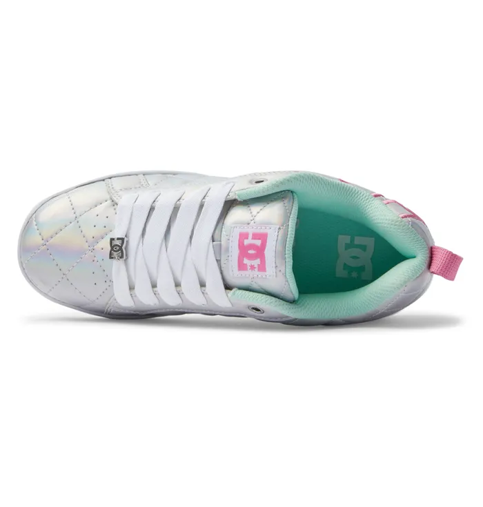 Sneakers DC Shoes Women Court Graffik SE Shoes whitemetallic silverpink
