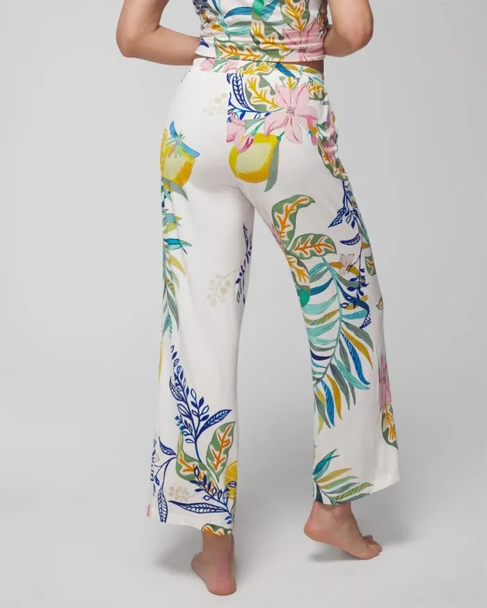 Soma Cool Nights WideLeg Ankle Pants Lemon Squeeze Grand Ivory Women Matching Sets and Separates