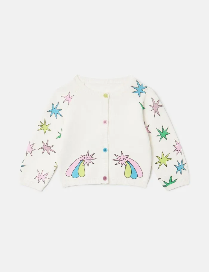 Stella McCartney Baby Girls Kids Bright Stars Knitted Cardigan Ivory