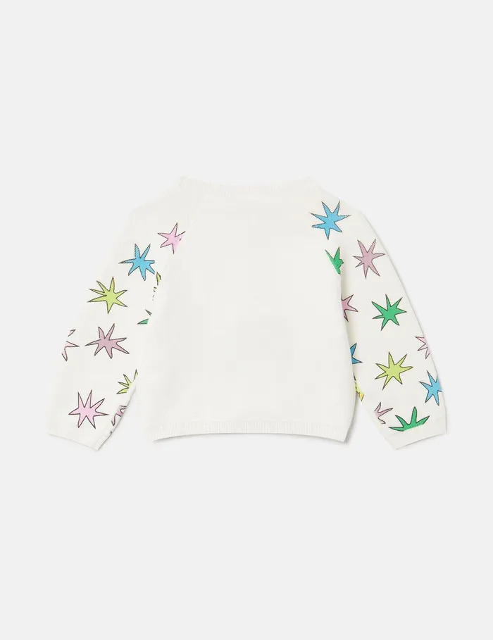 Stella McCartney Baby Girls Kids Bright Stars Knitted Cardigan Ivory Stella McCartney Baby Girls Kids Bright Stars Knitted Cardigan Ivory