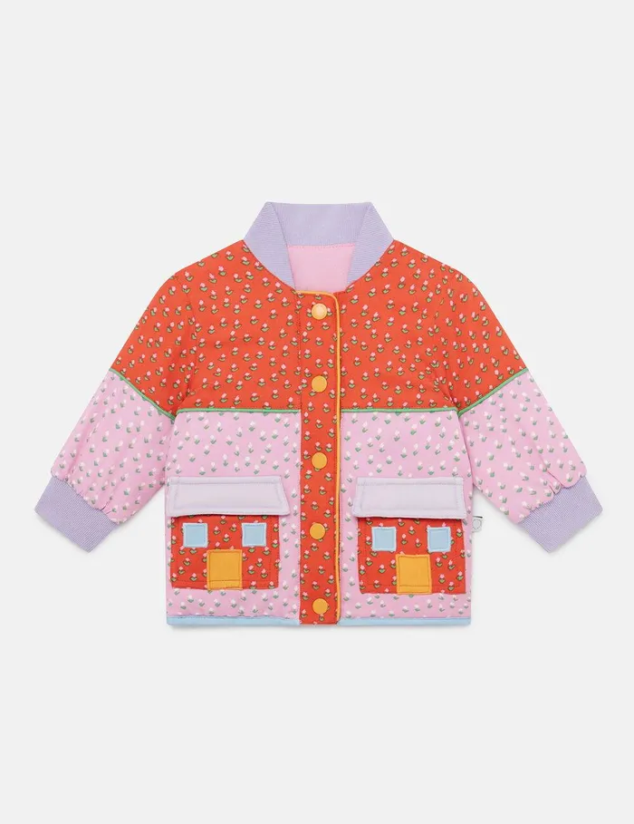 Stella McCartney Baby Girls Kids Farmyard Appliqu Patchwork Coat Multicolour