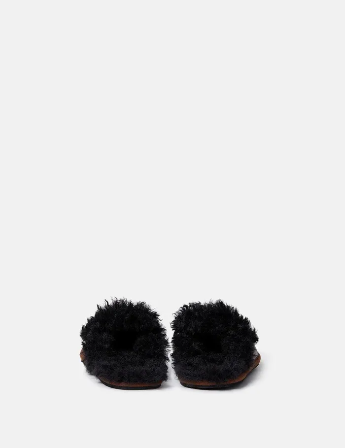 Stella McCartney Flats Women Ryder Backless Vegan Plush TeddyLined Loafers Tortoiseshell Brown Stella McCartney Flats Women Ryder Backless Vegan Plush TeddyLined Loafers Tortoiseshell Brown