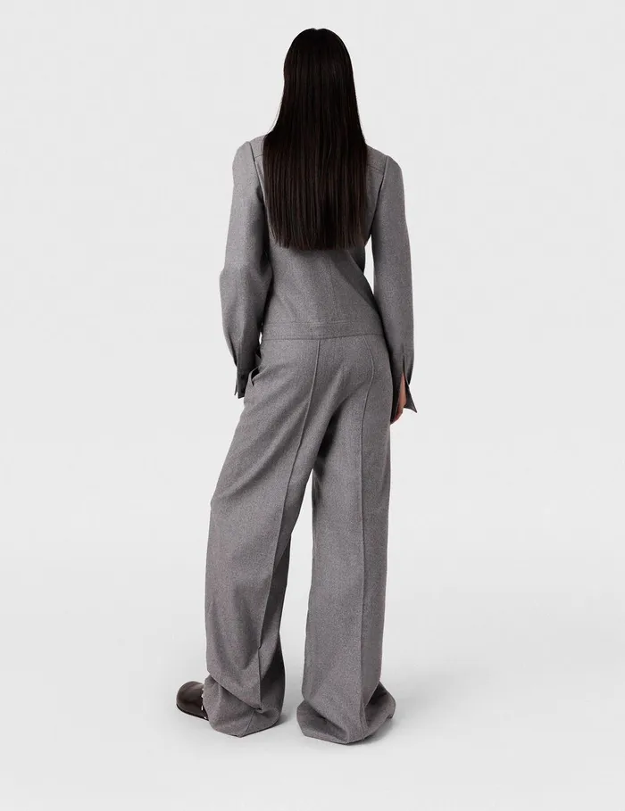 Stella McCartney Jumpsuits Women ClaspEmbellished Wool Jumpsuit Light Grey Melange Stella McCartney Jumpsuits Women ClaspEmbellished Wool Jumpsuit Light Grey Melange