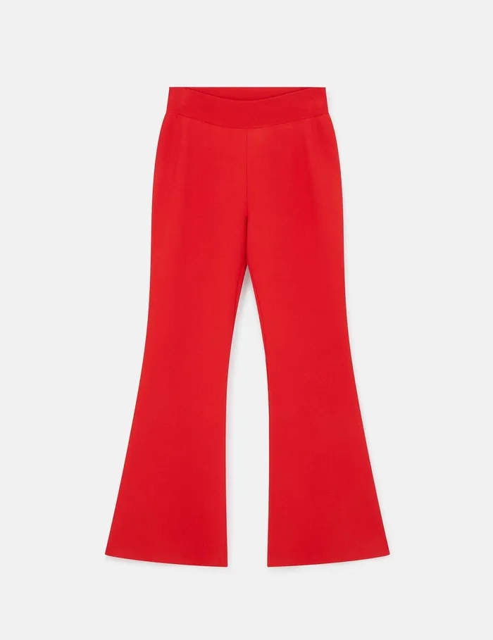 Stella McCartney Knitwear Women MidRise Flared Pants Lipstick Red