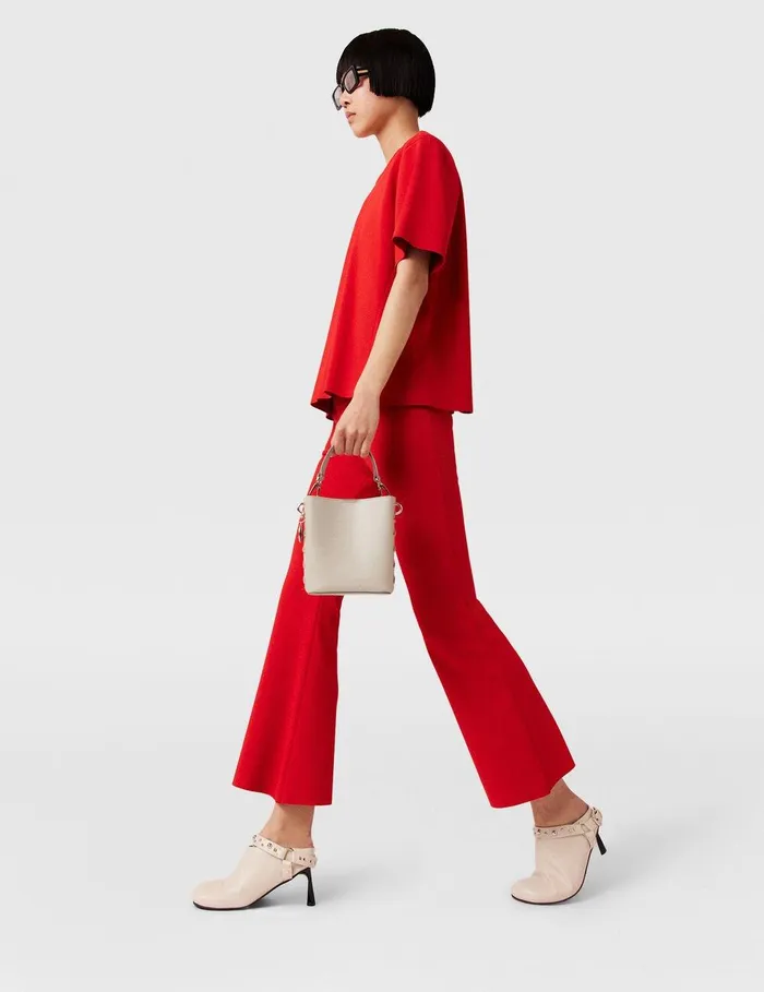 Stella McCartney Knitwear Women MidRise Flared Pants Lipstick Red Stella McCartney Knitwear Women MidRise Flared Pants Lipstick Red
