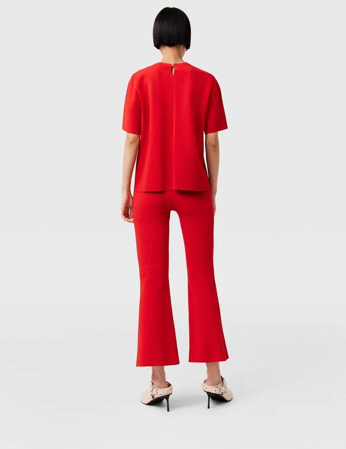 Stella McCartney Knitwear Women MidRise Flared Pants Lipstick Red Stella McCartney Knitwear Women MidRise Flared Pants Lipstick Red