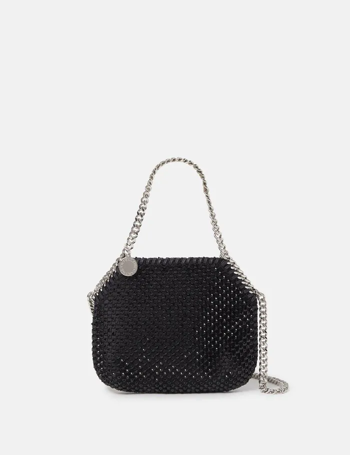 Stella McCartney Mini Bags And Clutches Women Falabella Crystal Mesh Mini Tote Bag Black Stella McCartney Mini Bags And Clutches Women Falabella Crystal Mesh Mini Tote Bag Black