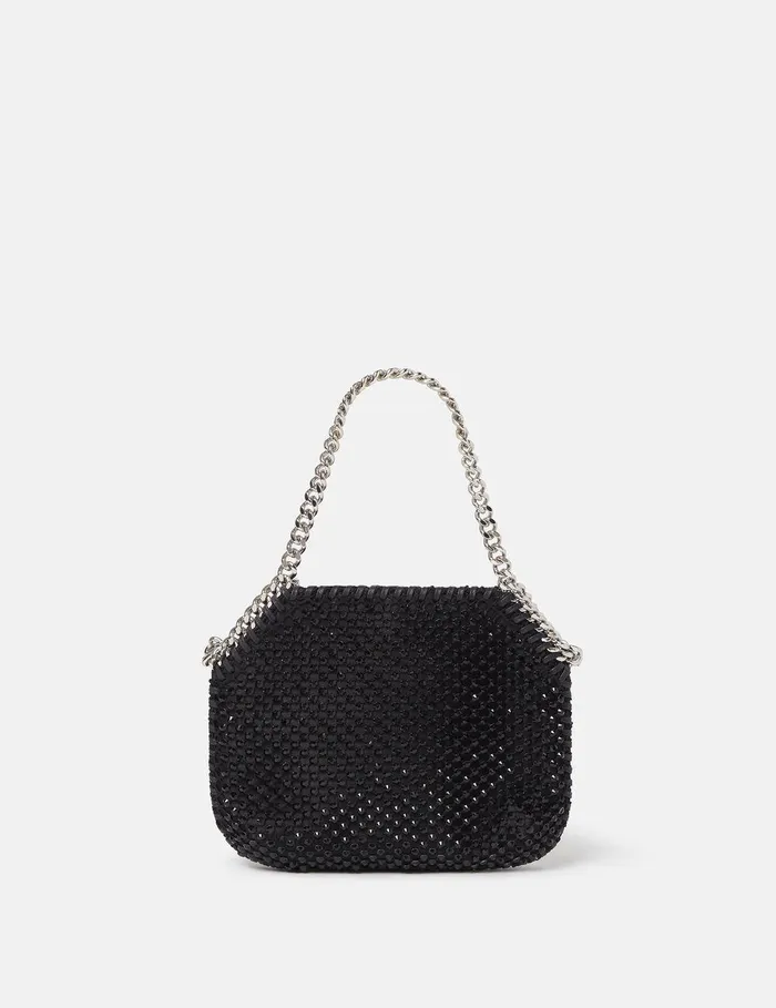 Stella McCartney Mini Bags And Clutches Women Falabella Crystal Mesh Mini Tote Bag Black Stella McCartney Mini Bags And Clutches Women Falabella Crystal Mesh Mini Tote Bag Black