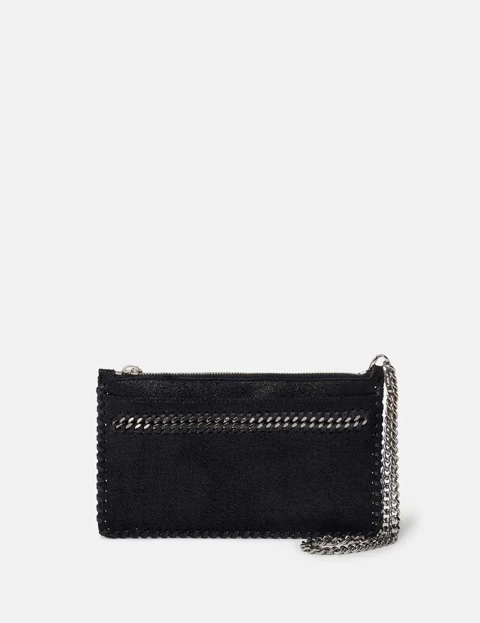 Stella McCartney Mini Bags And Clutches Women Falabella Wrist Pouch Pitch Black Stella McCartney Mini Bags And Clutches Women Falabella Wrist Pouch Pitch Black