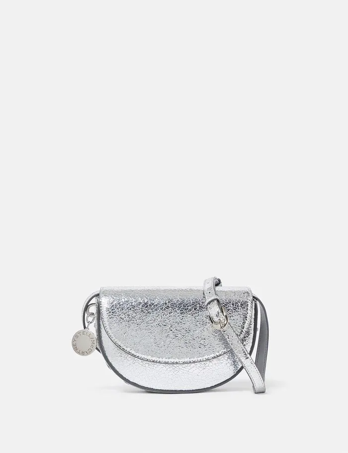 Stella McCartney Mini Bags And Clutches Women Frayme Crackled Silver Shoulder Bag Silver Stella McCartney Mini Bags And Clutches Women Frayme Crackled Silver Shoulder Bag Silver