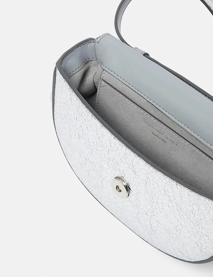 Stella McCartney Mini Bags And Clutches Women Frayme Crackled Silver Shoulder Bag Silver Stella McCartney Mini Bags And Clutches Women Frayme Crackled Silver Shoulder Bag Silver