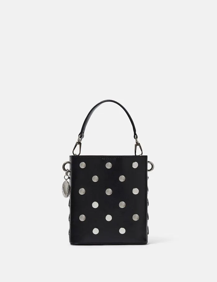 Stella McCartney Mini Bags And Clutches Women Frayme Studded Small Bucket Bag Pitch Black Stella McCartney Mini Bags And Clutches Women Frayme Studded Small Bucket Bag Pitch Black