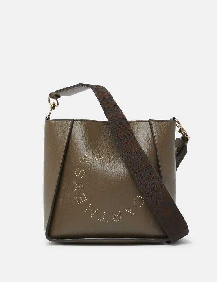 Stella McCartney Mini Bags And Clutches Women Logo Square Crossbody Bag Chocolate Brown Stella McCartney Mini Bags And Clutches Women Logo Square Crossbody Bag Chocolate Brown