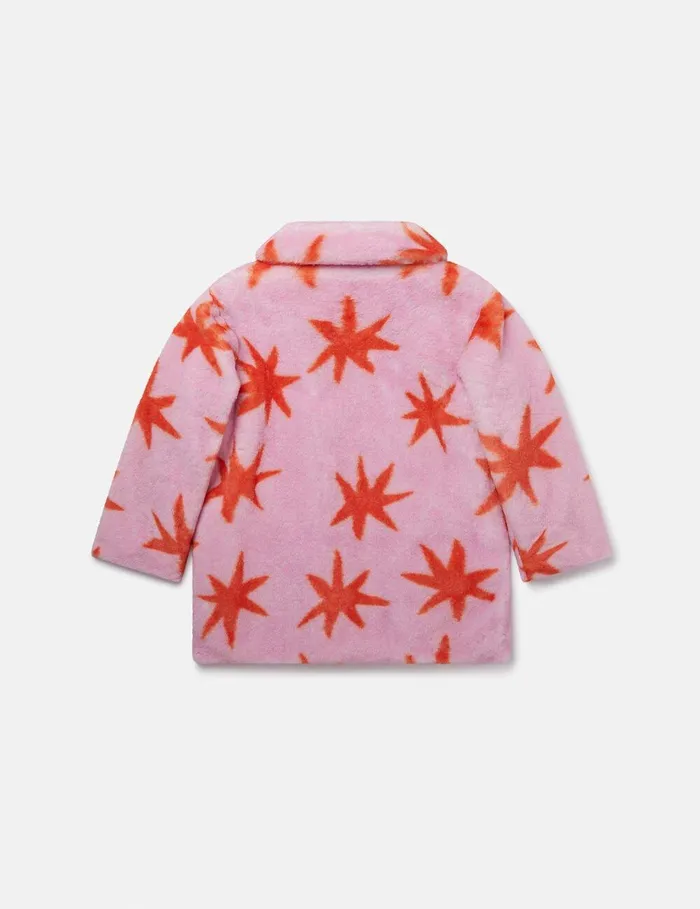Stella McCartney Outerwear Kids Bright Stars Coat Redpink Stella McCartney Outerwear Kids Bright Stars Coat Redpink