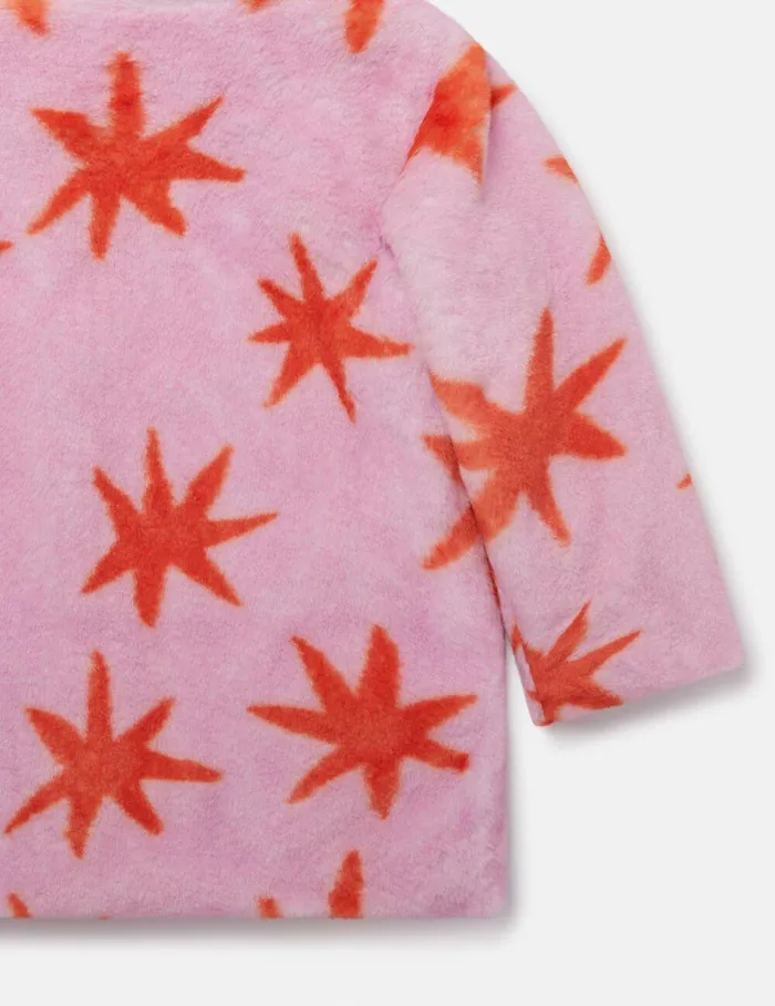 Stella McCartney Outerwear Kids Bright Stars Coat Redpink Stella McCartney Outerwear Kids Bright Stars Coat Redpink