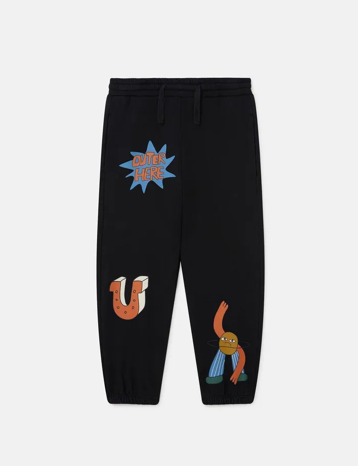 Stella McCartney Pants and Shorts Kids Cosmic Cowboy Sweatpants Black