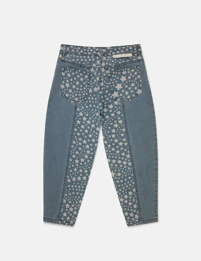Stella McCartney Pants and Shorts Kids Star Pattern Chaps Denim Jeans Bluewhite Stella McCartney Pants and Shorts Kids Star Pattern Chaps Denim Jeans Bluewhite