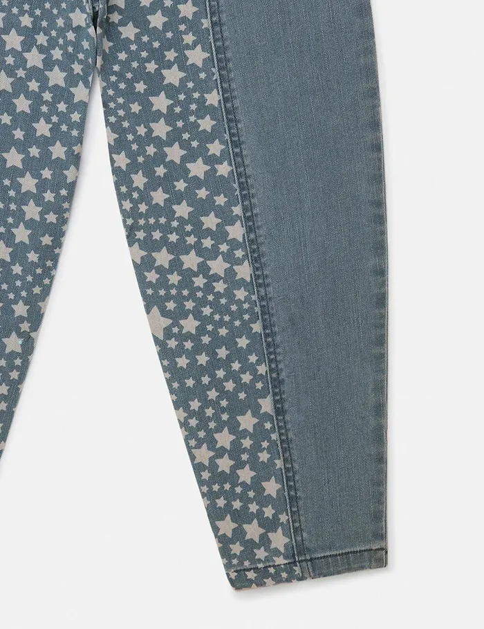 Stella McCartney Pants and Shorts Kids Star Pattern Chaps Denim Jeans Bluewhite Stella McCartney Pants and Shorts Kids Star Pattern Chaps Denim Jeans Bluewhite