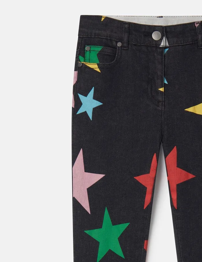 Stella McCartney Pants and Shorts Kids Star Pattern Denim Jeans Multicolour Stella McCartney Pants and Shorts Kids Star Pattern Denim Jeans Multicolour
