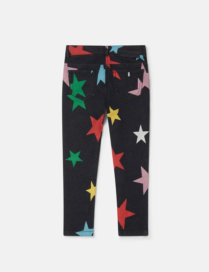 Stella McCartney Pants and Shorts Kids Star Pattern Denim Jeans Multicolour Stella McCartney Pants and Shorts Kids Star Pattern Denim Jeans Multicolour