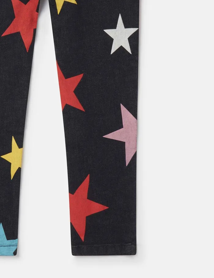 Stella McCartney Pants and Shorts Kids Star Pattern Denim Jeans Multicolour Stella McCartney Pants and Shorts Kids Star Pattern Denim Jeans Multicolour