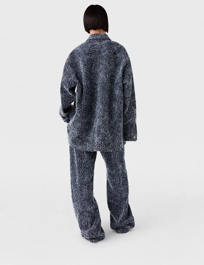Stella McCartney Pants And Shorts Women HighRise Denim Boucl Jeans Speckled Blue Stella McCartney Pants And Shorts Women HighRise Denim Boucl Jeans Speckled Blue
