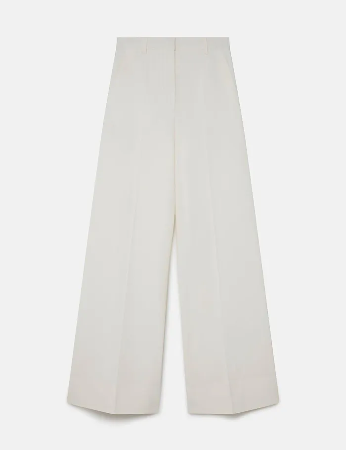 Stella McCartney Pants And Shorts Women HighRise WideLeg Wool Pants Cream White Stella McCartney Pants And Shorts Women HighRise WideLeg Wool Pants Cream White