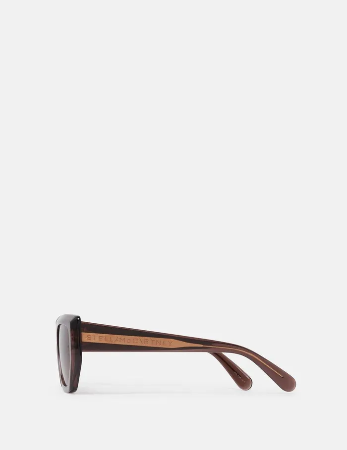 Stella McCartney Sunglasses Women Logo CatEye Sunglasses Glossy Dark Chocolate And Gold Stella McCartney Sunglasses Women Logo CatEye Sunglasses Glossy Dark Chocolate And Gold
