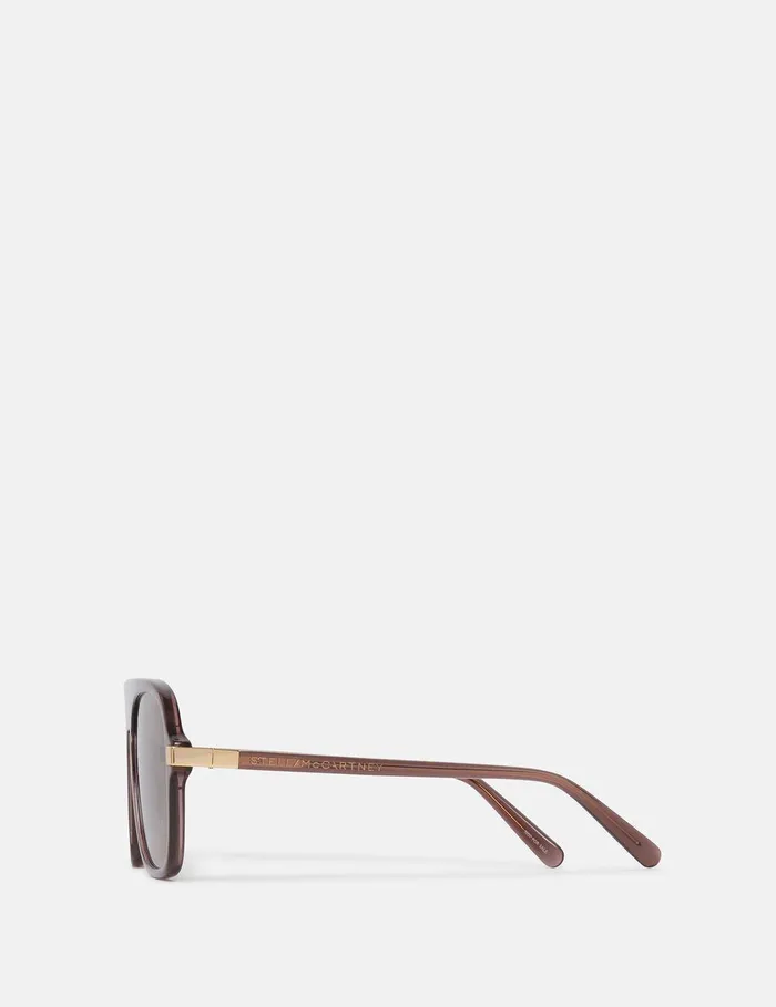 Stella McCartney Sunglasses Women StraightEdge Sunglasses Glossy Dark Chocolate And Gold Stella McCartney Sunglasses Women StraightEdge Sunglasses Glossy Dark Chocolate And Gold
