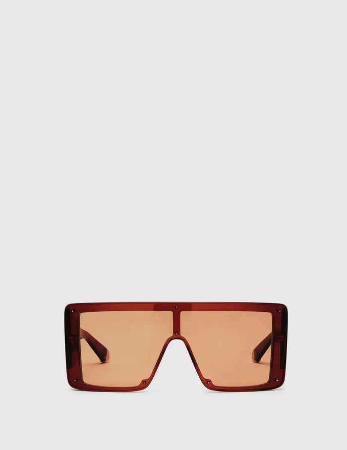 Stella McCartney Sunglasses Women Translucent Square Sunglasses Translucent Bordeaux Red Monochrome Stella McCartney Sunglasses Women Translucent Square Sunglasses Translucent Bordeaux Red Monochrome