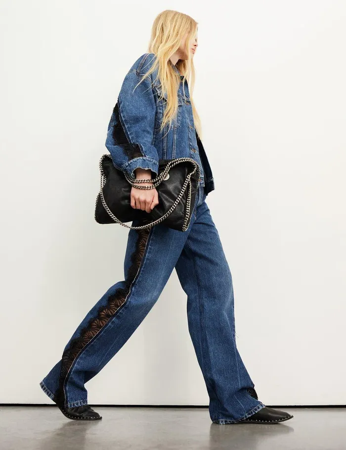 Stella McCartney TopHandle Bags Women Falabella FoldOver Tote Black Stella McCartney TopHandle Bags Women Falabella FoldOver Tote Black