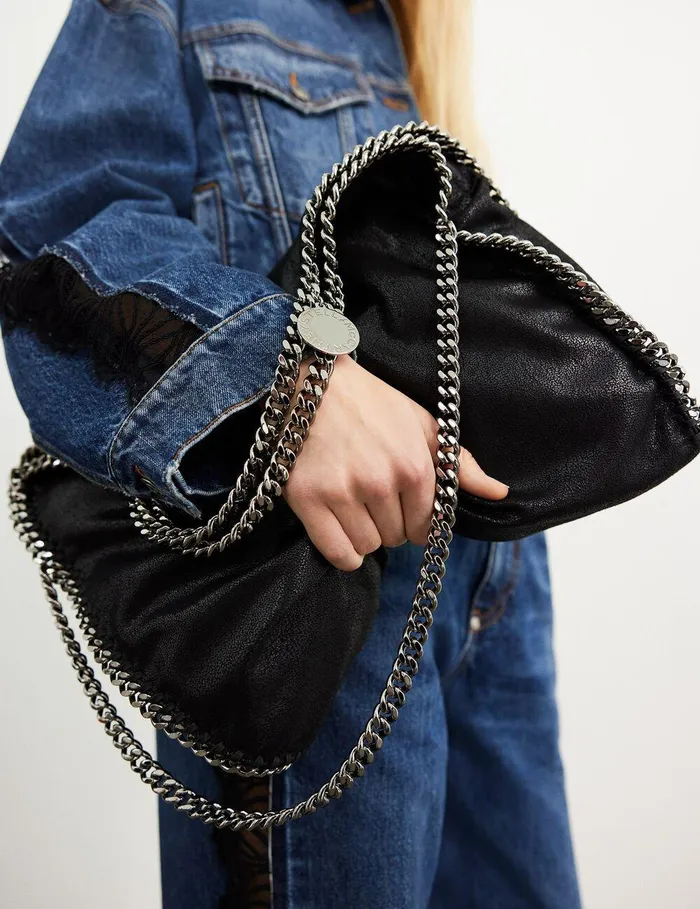 Stella McCartney TopHandle Bags Women Falabella FoldOver Tote Black Stella McCartney TopHandle Bags Women Falabella FoldOver Tote Black