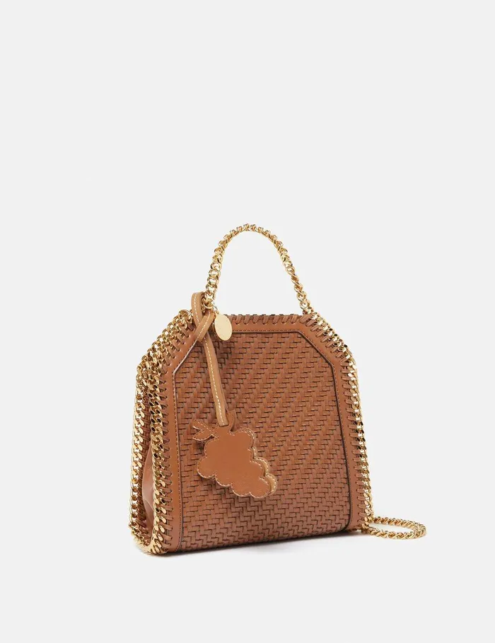 Stella McCartney TopHandle Bags Women Falabella Woven Tiny Tote Bag Tan Brown Stella McCartney TopHandle Bags Women Falabella Woven Tiny Tote Bag Tan Brown