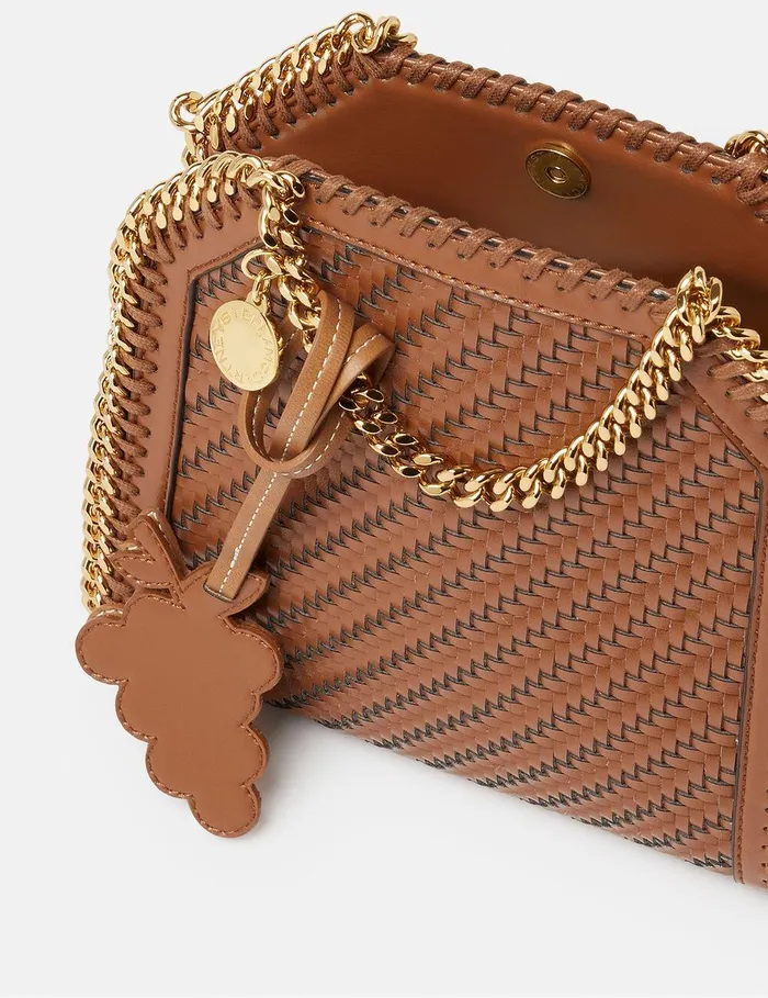 Stella McCartney TopHandle Bags Women Falabella Woven Tiny Tote Bag Tan Brown Stella McCartney TopHandle Bags Women Falabella Woven Tiny Tote Bag Tan Brown