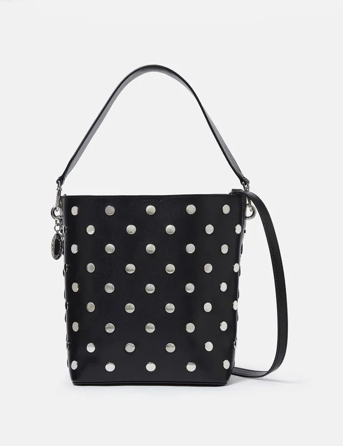 Stella McCartney TopHandle Bags Women Frayme Studded Large Bucket Bag Pitch Black Stella McCartney TopHandle Bags Women Frayme Studded Large Bucket Bag Pitch Black