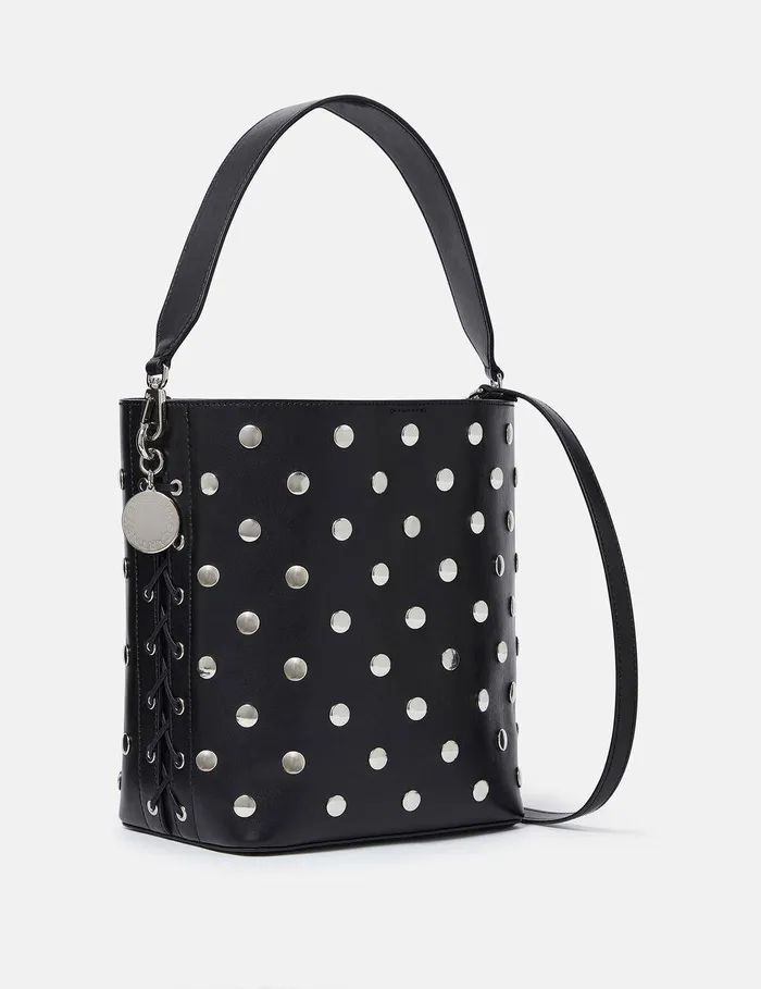 Stella McCartney TopHandle Bags Women Frayme Studded Large Bucket Bag Pitch Black Stella McCartney TopHandle Bags Women Frayme Studded Large Bucket Bag Pitch Black