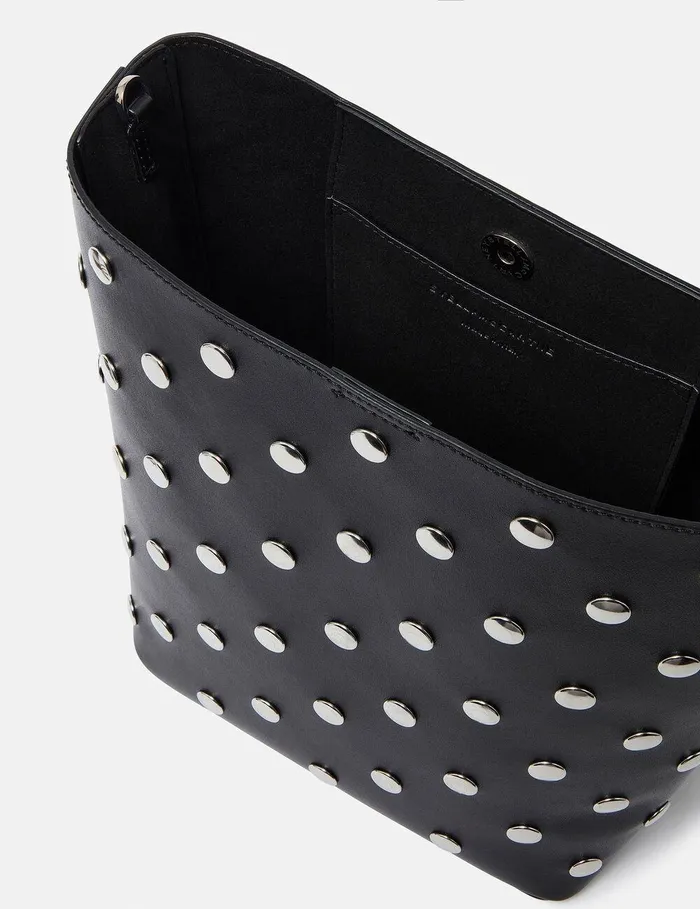 Stella McCartney TopHandle Bags Women Frayme Studded Large Bucket Bag Pitch Black Stella McCartney TopHandle Bags Women Frayme Studded Large Bucket Bag Pitch Black