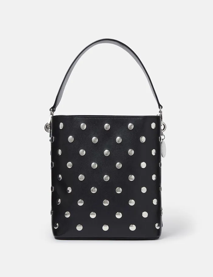 Stella McCartney TopHandle Bags Women Frayme Studded Large Bucket Bag Pitch Black Stella McCartney TopHandle Bags Women Frayme Studded Large Bucket Bag Pitch Black