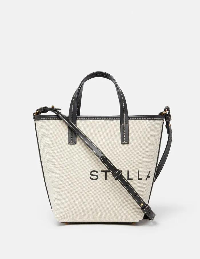 Stella McCartney TopHandle Bags Women Logo Canvas Crossbody Tote Bag Ecru Cream Stella McCartney TopHandle Bags Women Logo Canvas Crossbody Tote Bag Ecru Cream
