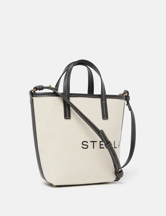 Stella McCartney TopHandle Bags Women Logo Canvas Crossbody Tote Bag Ecru Cream Stella McCartney TopHandle Bags Women Logo Canvas Crossbody Tote Bag Ecru Cream