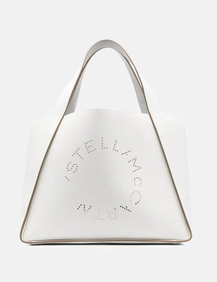 Stella McCartney TopHandle Bags Women Logo Grainy Alter Mat Tote Bag Pure White Stella McCartney TopHandle Bags Women Logo Grainy Alter Mat Tote Bag Pure White
