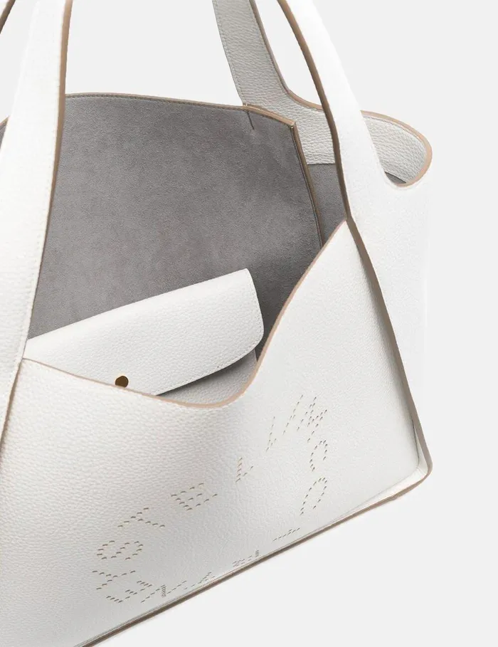 Stella McCartney TopHandle Bags Women Logo Grainy Alter Mat Tote Bag Pure White Stella McCartney TopHandle Bags Women Logo Grainy Alter Mat Tote Bag Pure White