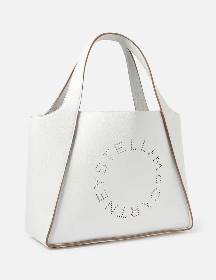 Stella McCartney TopHandle Bags Women Logo Grainy Alter Mat Tote Bag Pure White Stella McCartney TopHandle Bags Women Logo Grainy Alter Mat Tote Bag Pure White