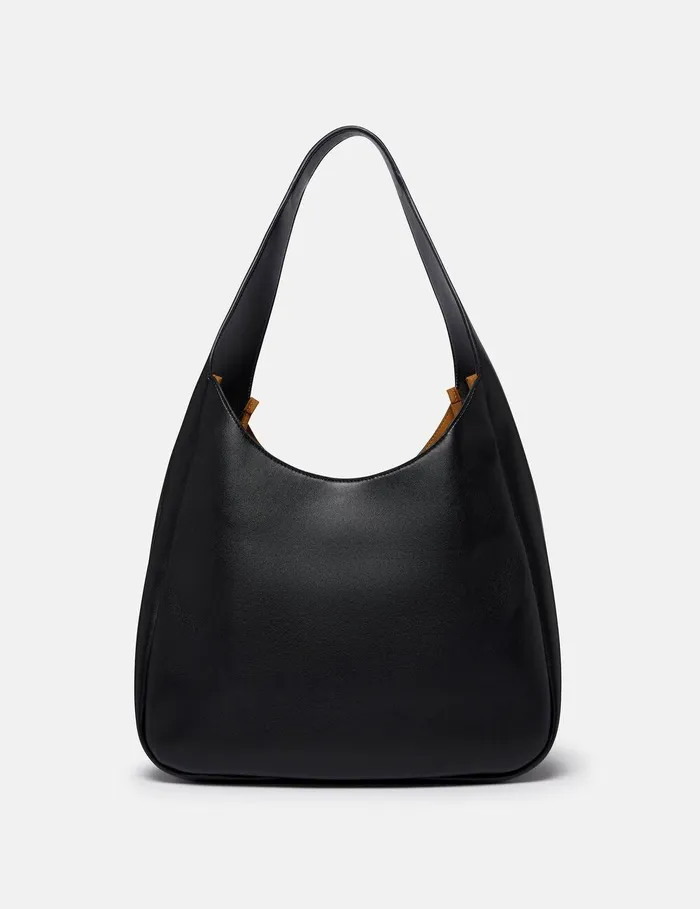 Stella McCartney TopHandle Bags Women Logo Slouchy Hobo Tote Bag Pitch Black Stella McCartney TopHandle Bags Women Logo Slouchy Hobo Tote Bag Pitch Black
