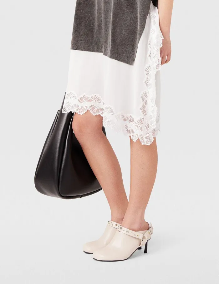 Stella McCartney TopHandle Bags Women Logo Slouchy Hobo Tote Bag Pitch Black Stella McCartney TopHandle Bags Women Logo Slouchy Hobo Tote Bag Pitch Black