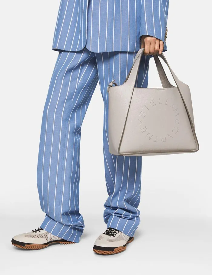 Stella McCartney Tote Bags Women Logo Top Handle Crossbody Tote Bag Fog Grey Stella McCartney Tote Bags Women Logo Top Handle Crossbody Tote Bag Fog Grey