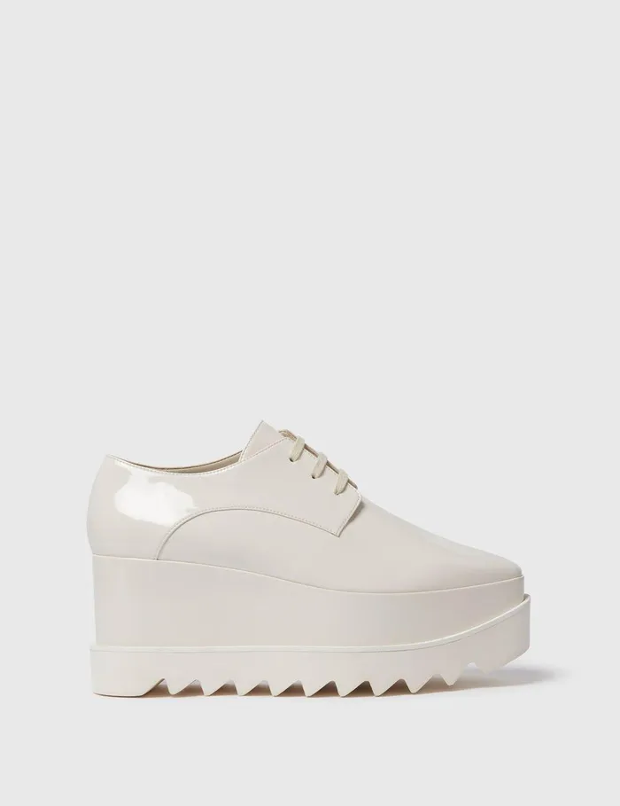 Stella McCartney Wedges Women Limited Edition Elyse Monochrome Platforms Pearl White Stella McCartney Wedges Women Limited Edition Elyse Monochrome Platforms Pearl White