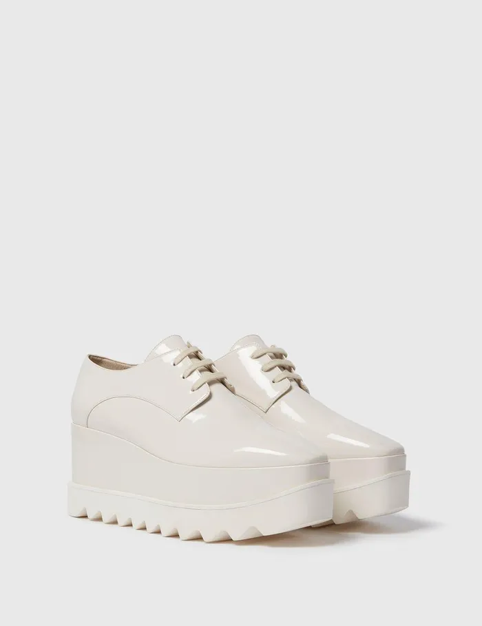 Stella McCartney Wedges Women Limited Edition Elyse Monochrome Platforms Pearl White Stella McCartney Wedges Women Limited Edition Elyse Monochrome Platforms Pearl White