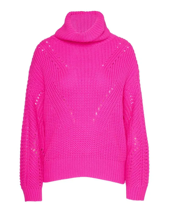 Steve Madden Cross Back Turtleneck Sweater Hot Pink Womens Tops Steve Madden Cross Back Turtleneck Sweater Hot Pink Womens Tops