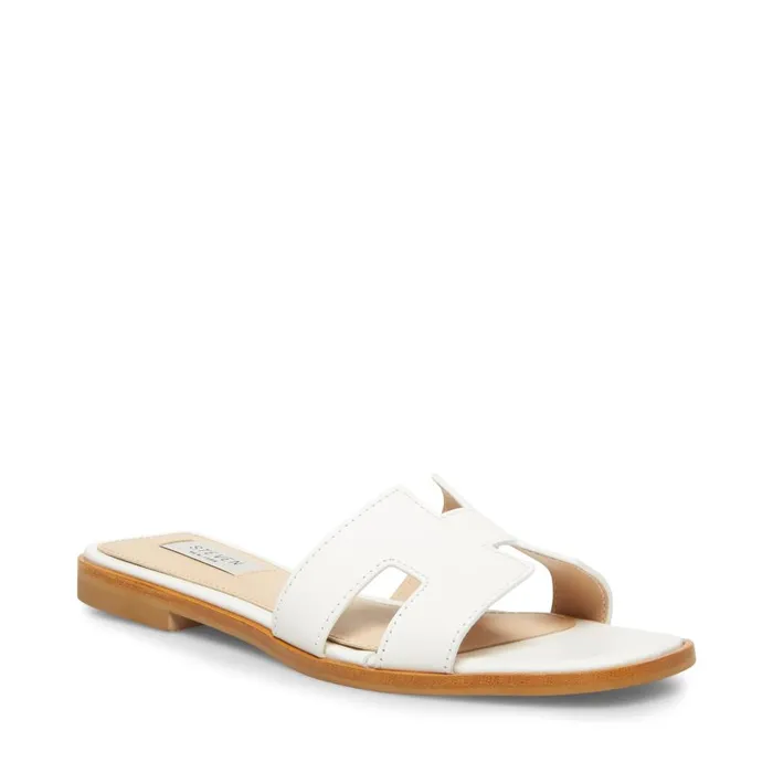 Steve Madden Hadyn White Leather Womens Sandals Steve Madden Hadyn White Leather Womens Sandals